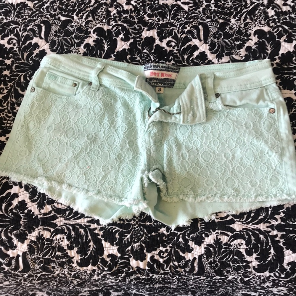 Hot kiss blue/green jean shorts